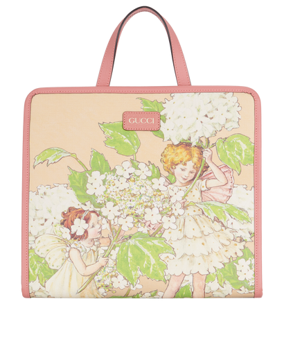 Fairy Print Tote, &pound;450, Handbags, Cream/Pink, Canvas, Front view